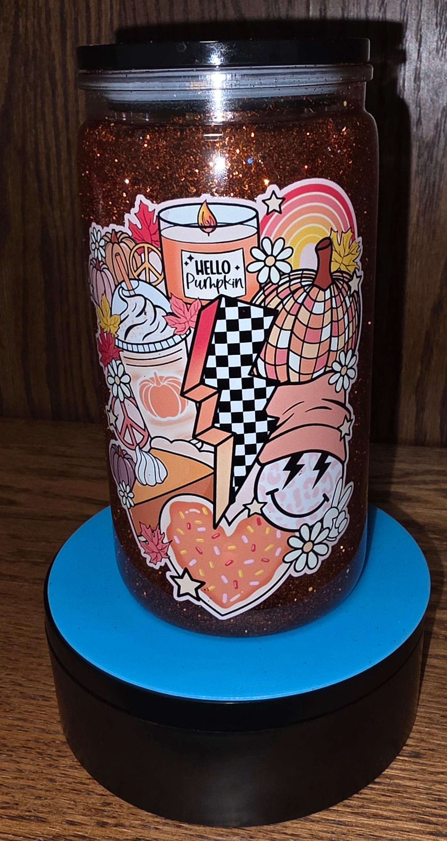 Hello Pumpkin Fall Snow Globe Tumbler | 16 oz | Ready to Ship