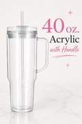 Custom 40 oz (w/handle) Acrylic Snow Globe Tumbler