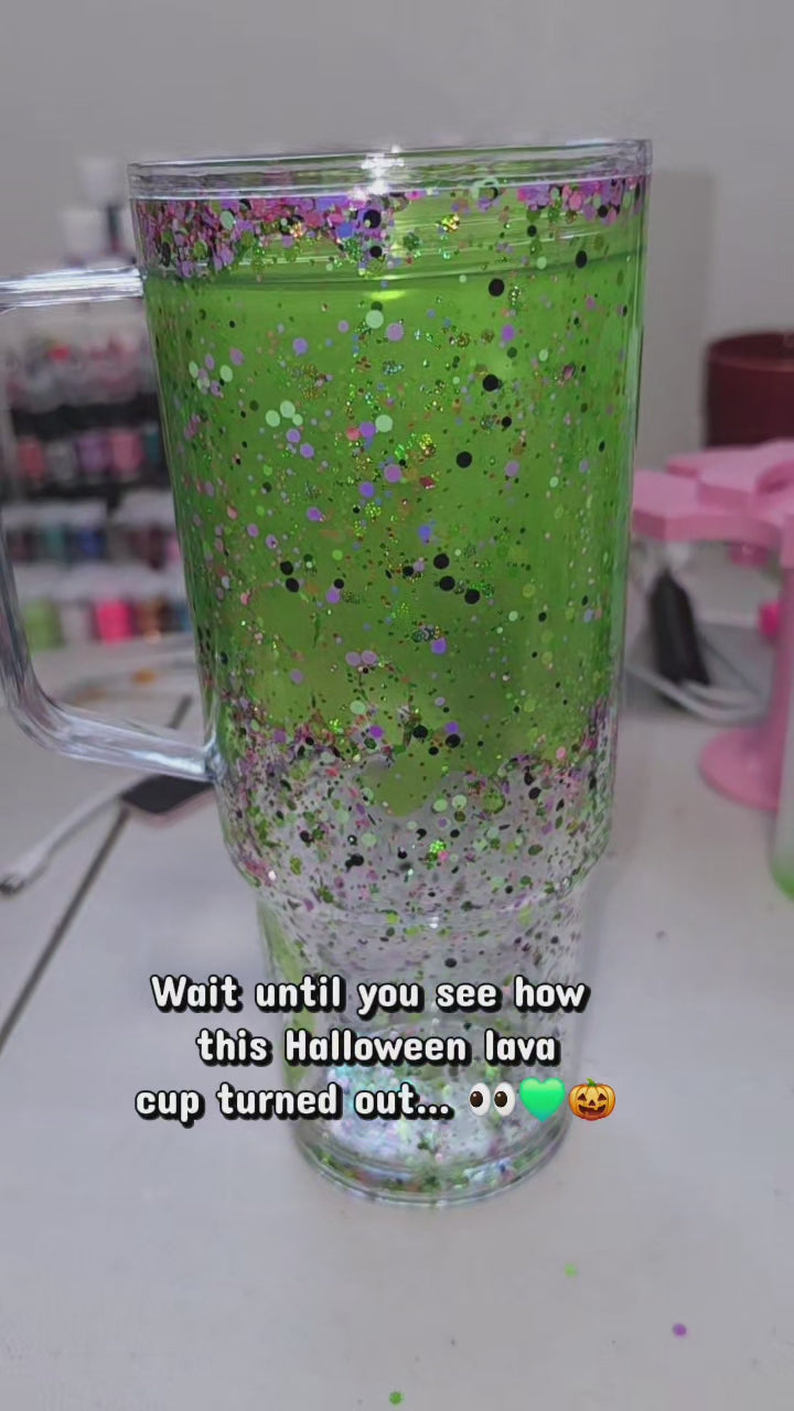 Spooky Neon Halloween Lava Flow 40 oz Tumbler – Ready to Ship
