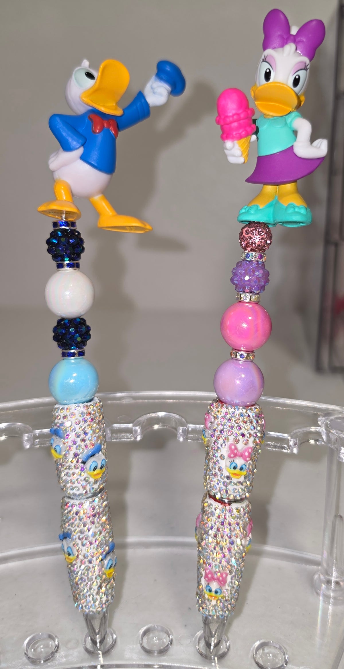 Donald & Daisy Inspired Bling Character Pens | Handmade Beaded Pens