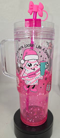Pink Christmas Calories Don’t Count – 40 oz Snow Globe Tumbler|Ready to Ship